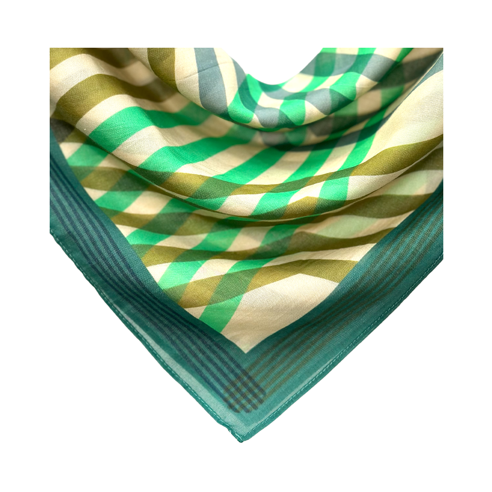 Cotton/Silk Scarf  - the 405 knot -green