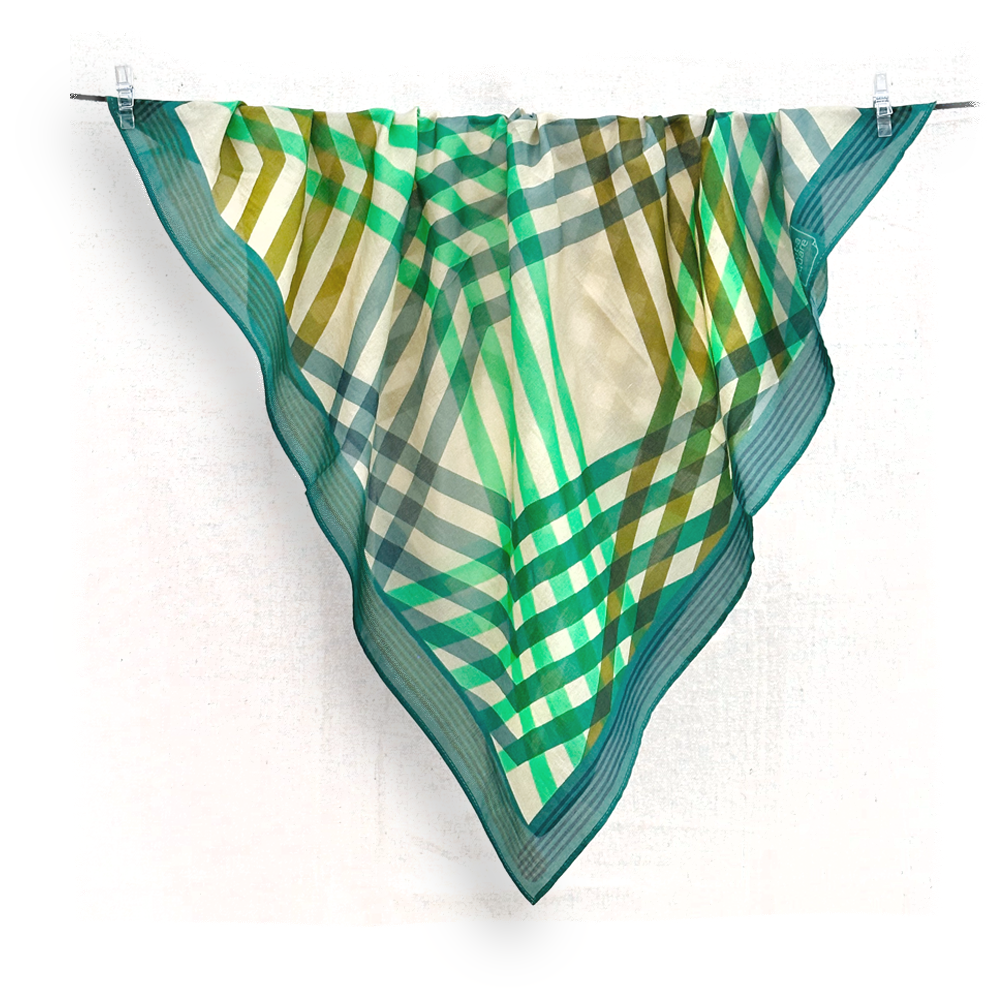 Cotton/Silk Scarf  - the 405 knot -green