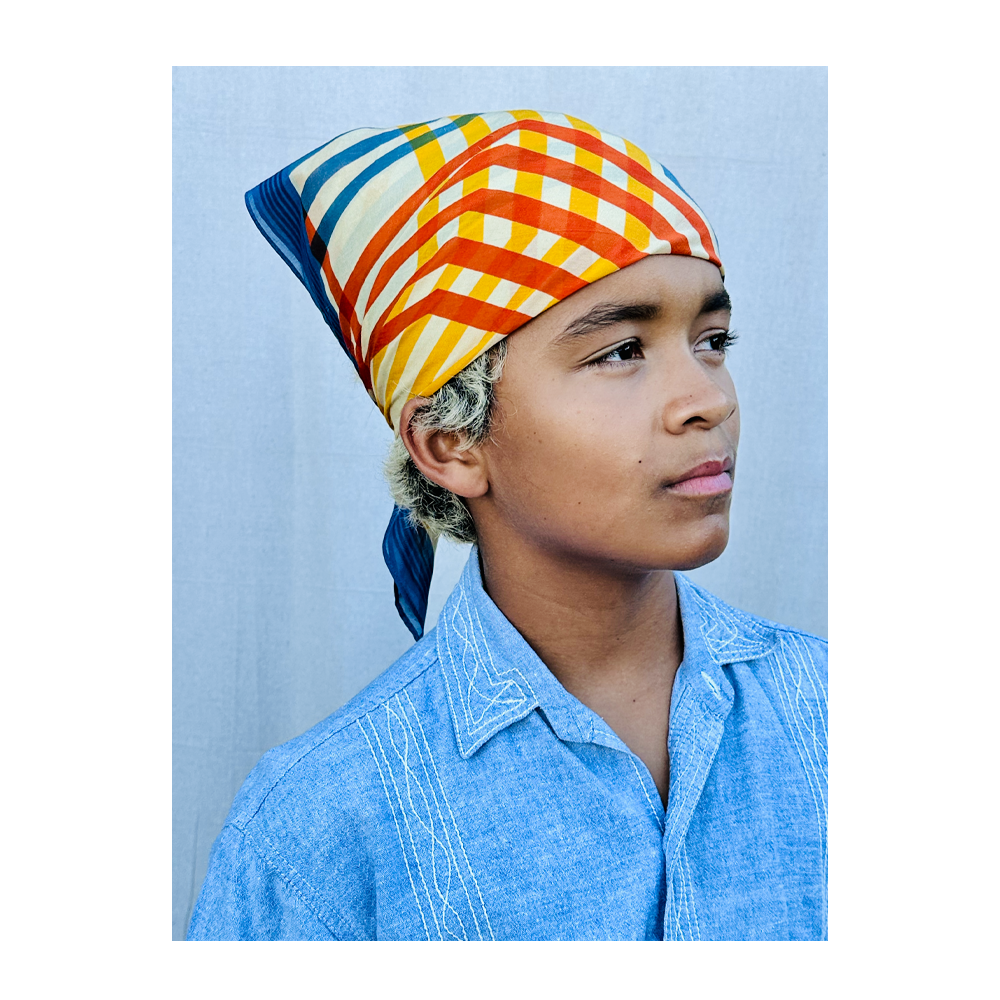 Cotton/Silk Scarf - the 405 knot - sunset