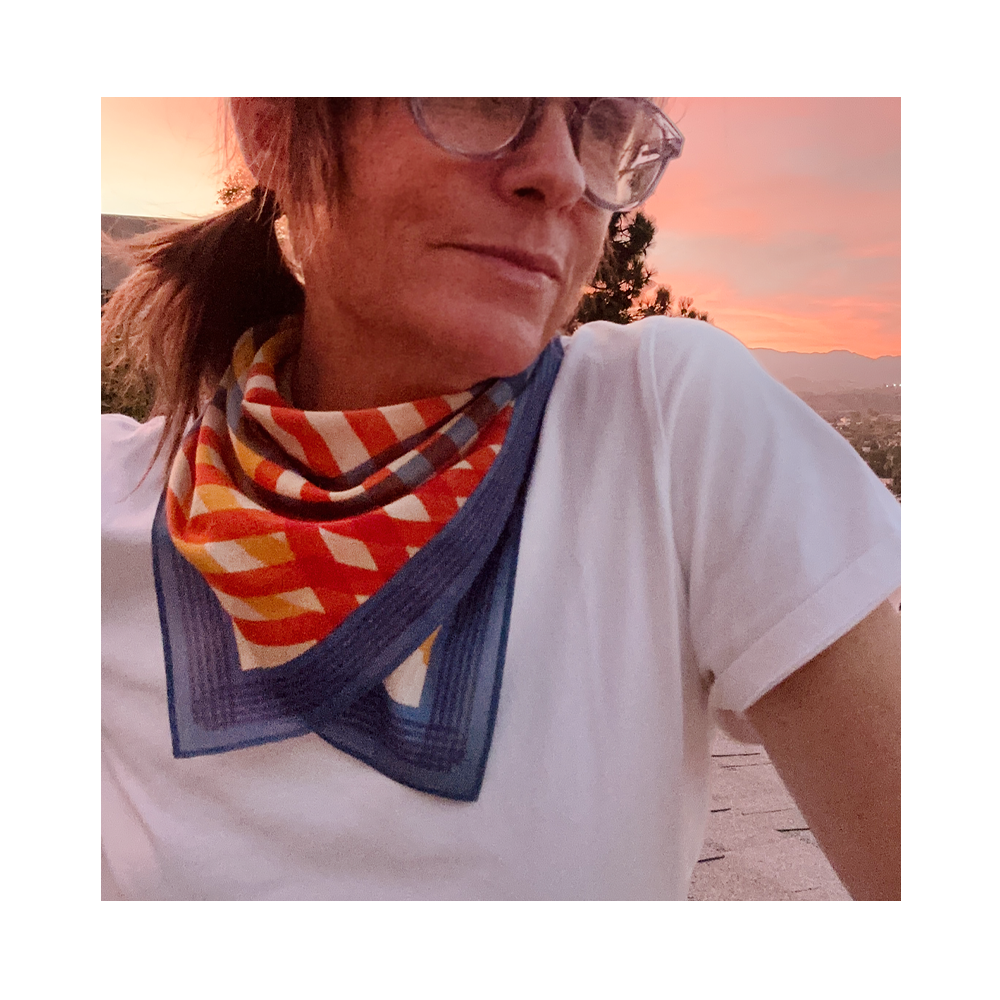Cotton/Silk Scarf - the 405 knot - sunset
