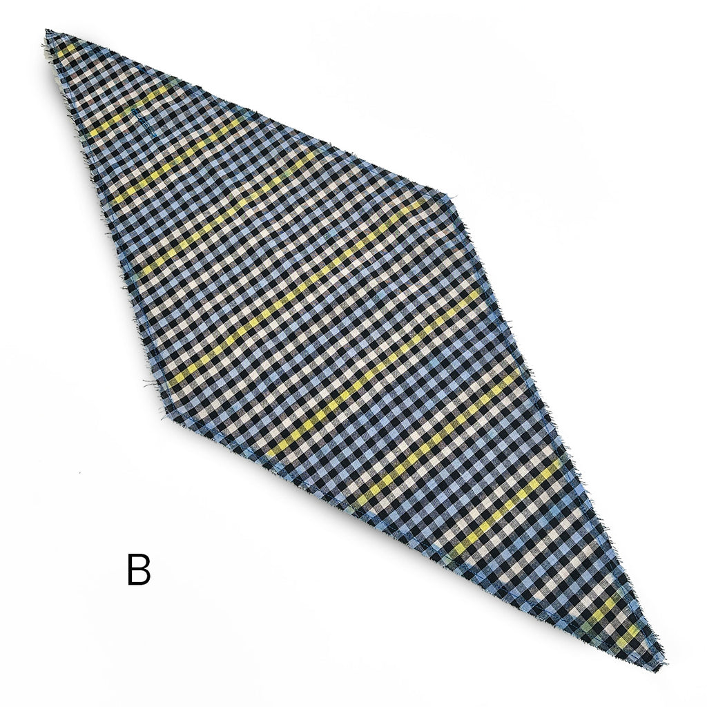 Hand-Painted Gingham Scarf - Diamond Shape