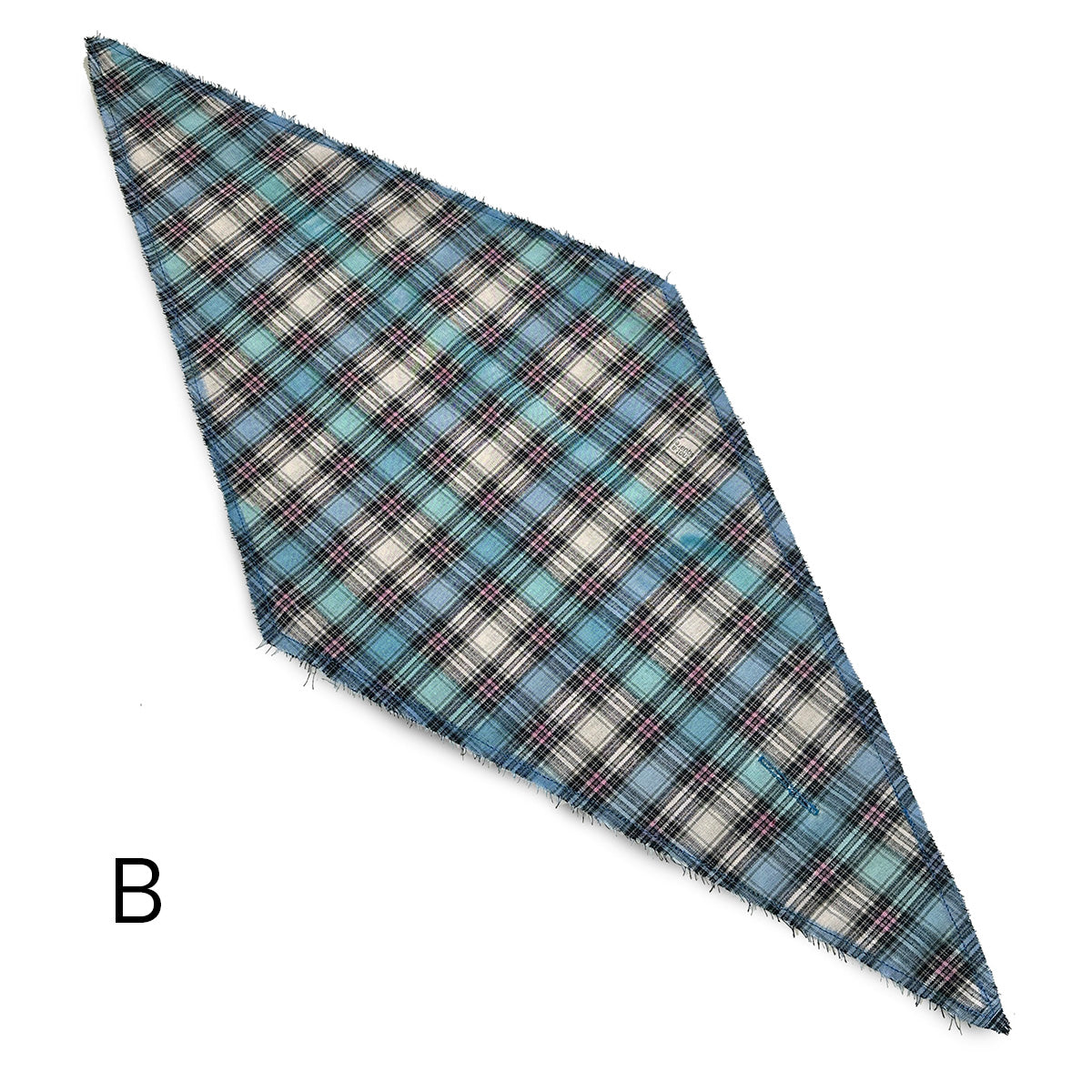 Hand-Painted Gingham Scarf - Diamond Shape