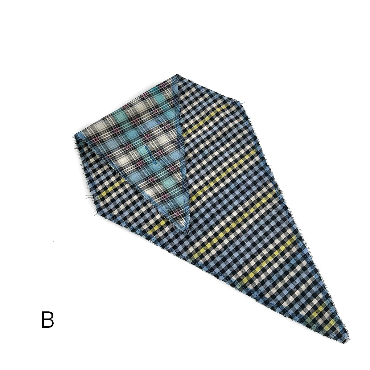 Hand-Painted Gingham Scarf - Diamond Shape