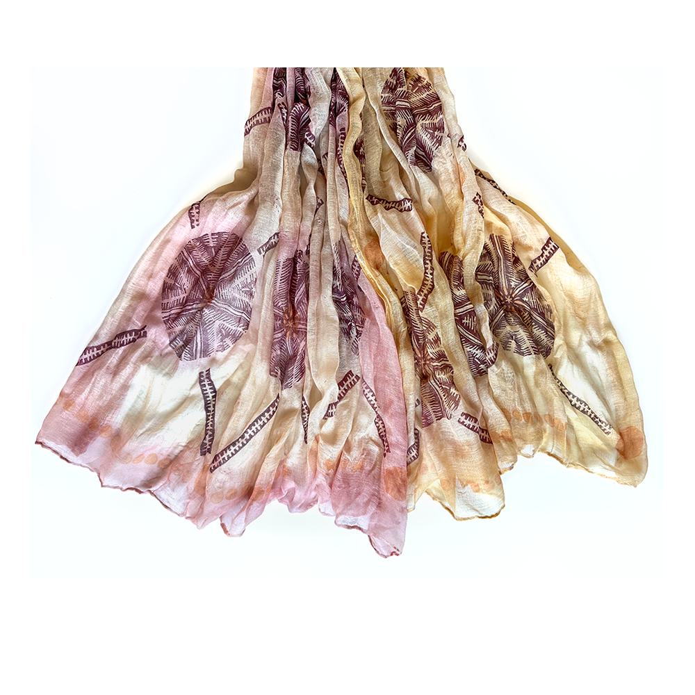 Crinkle Cotton Scarf - in Tan