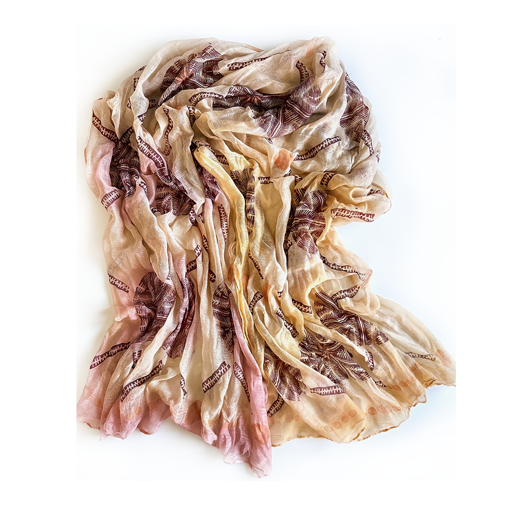 Crinkle Cotton Scarf - in Tan