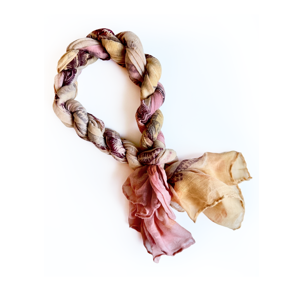 Crinkle Cotton Scarf - in Tan