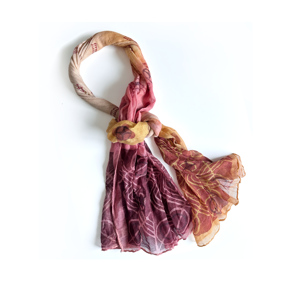 Crinkle Cotton Scarf - in Tan