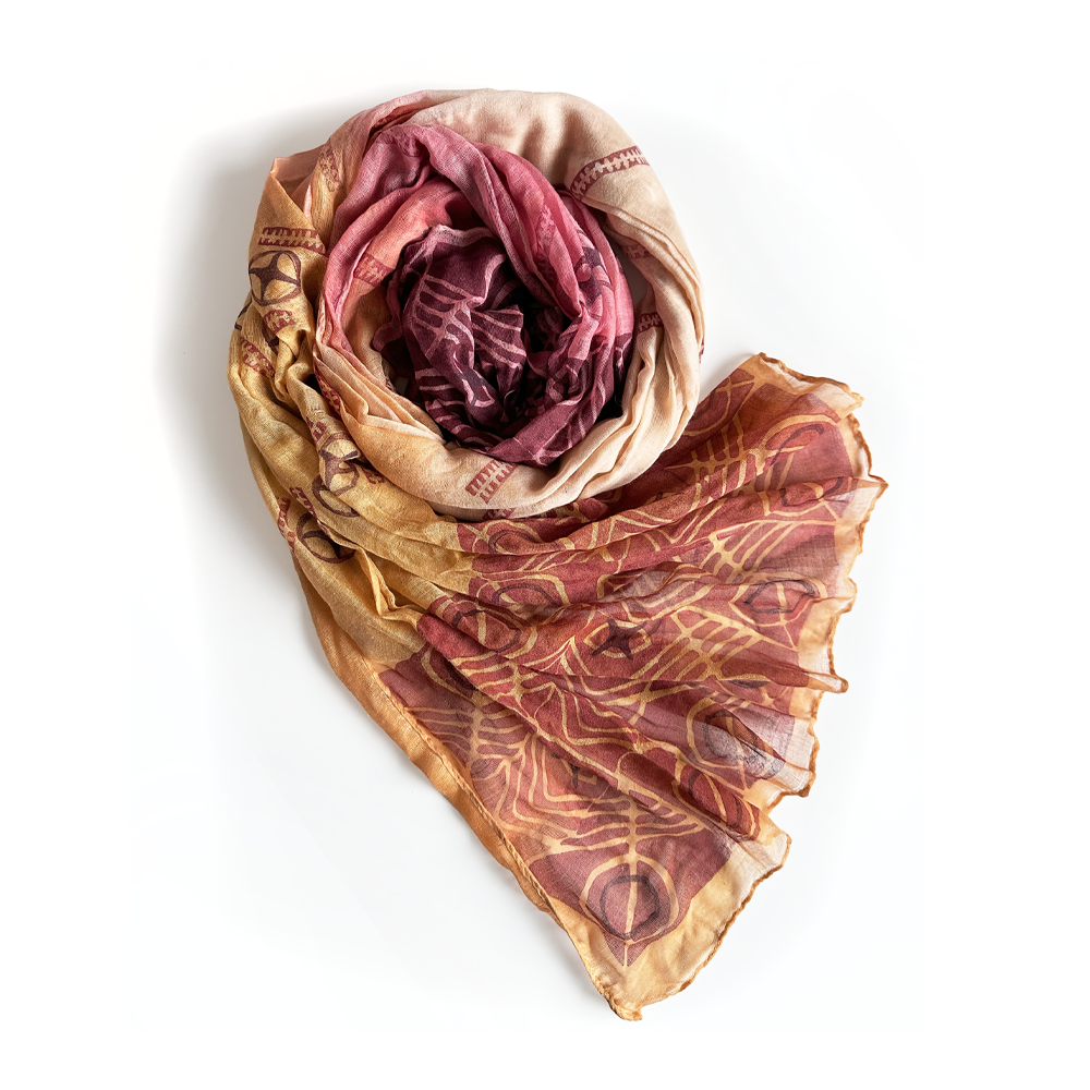 Crinkle Cotton Scarf - in Tan
