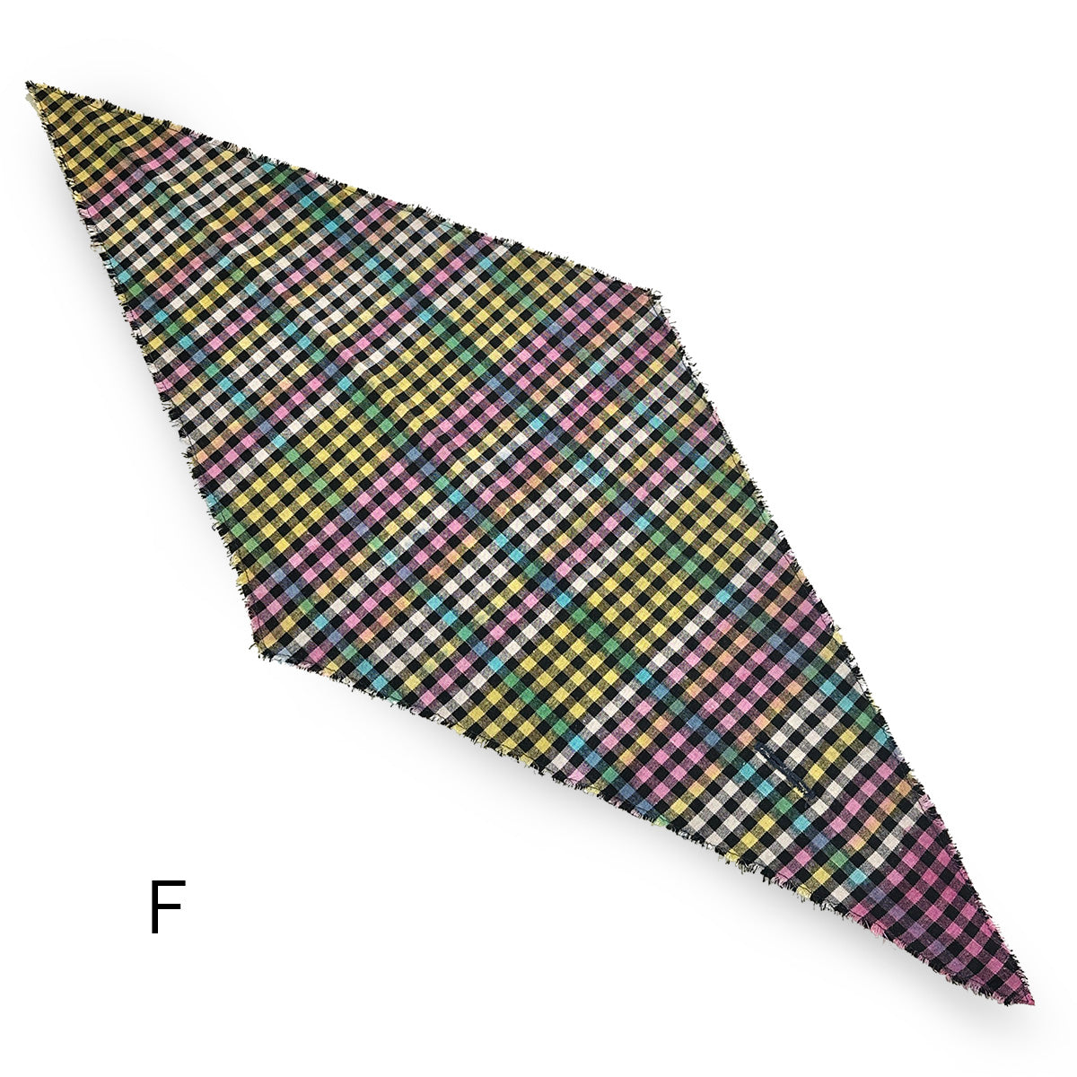 Hand-Painted Gingham Scarf - Diamond Shape
