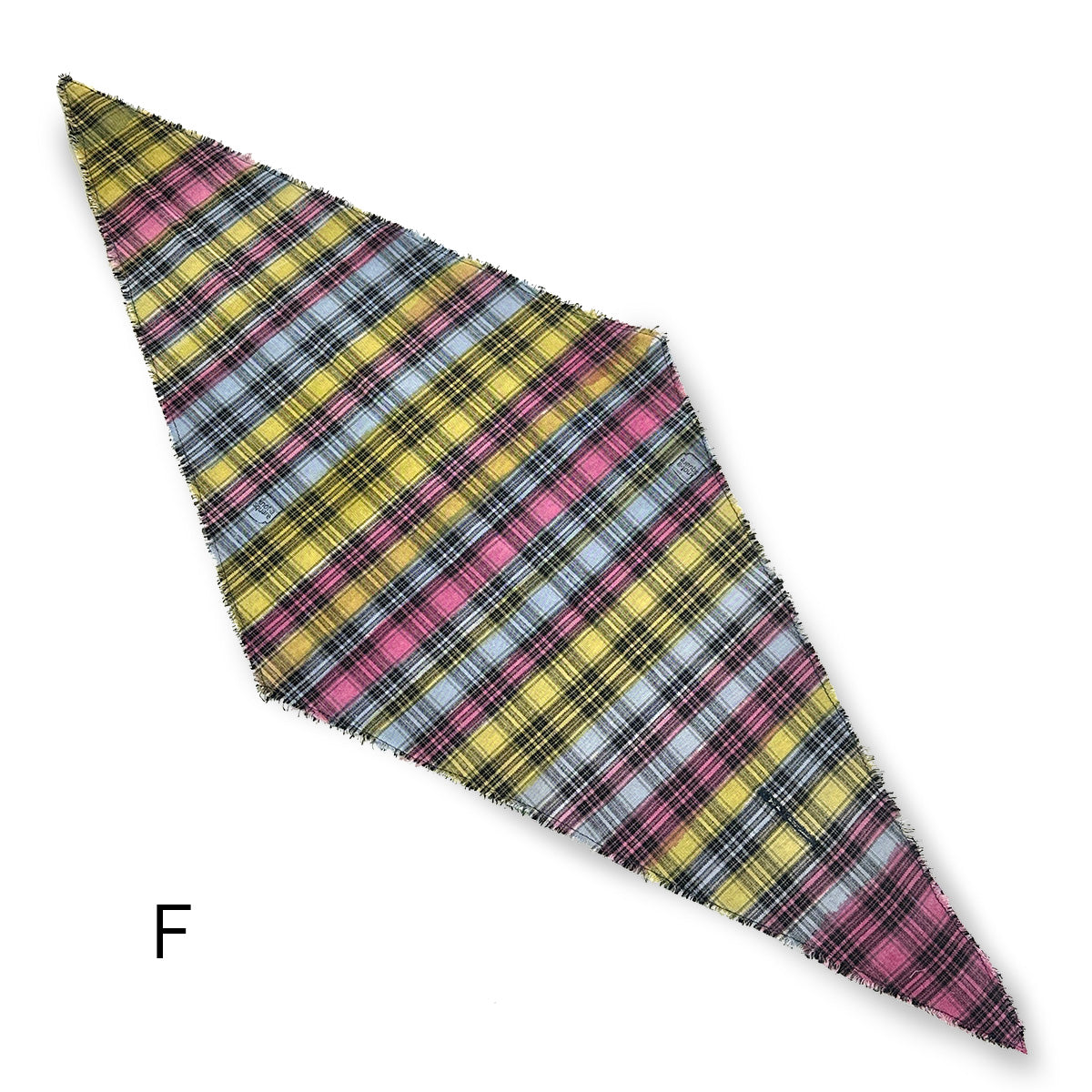 Hand-Painted Gingham Scarf - Diamond Shape