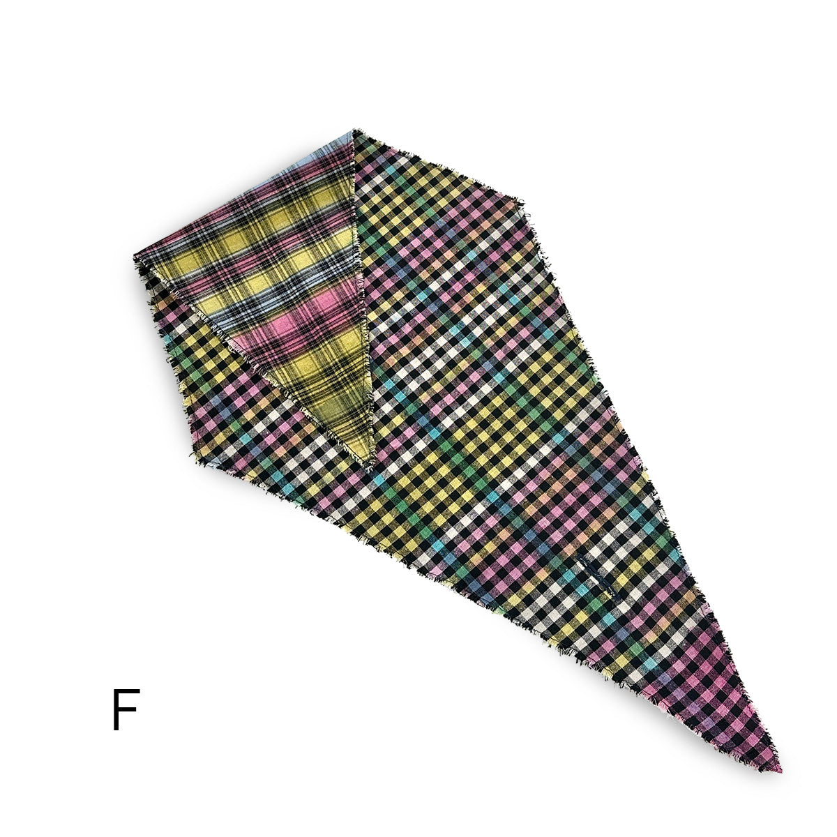Hand-Painted Gingham Scarf - Diamond Shape