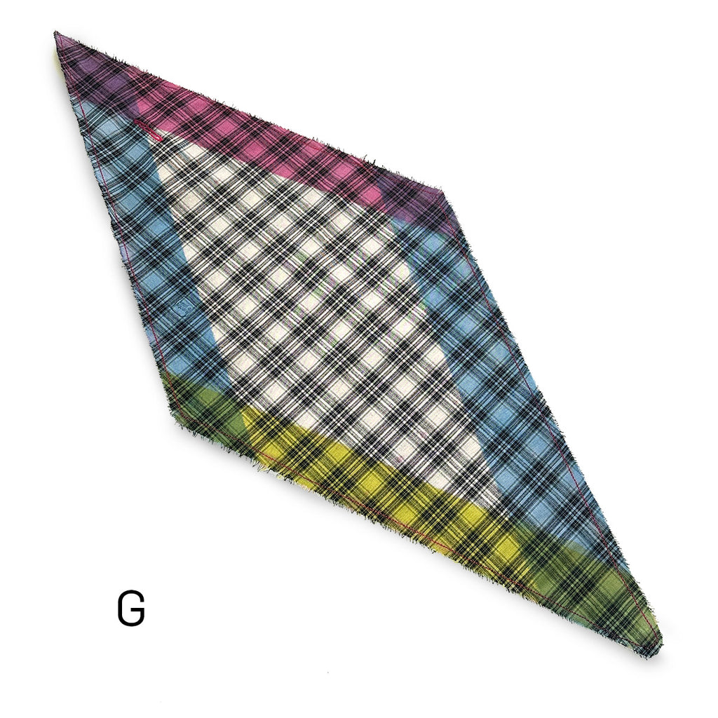 Hand-Painted Gingham Scarf - Diamond Shape