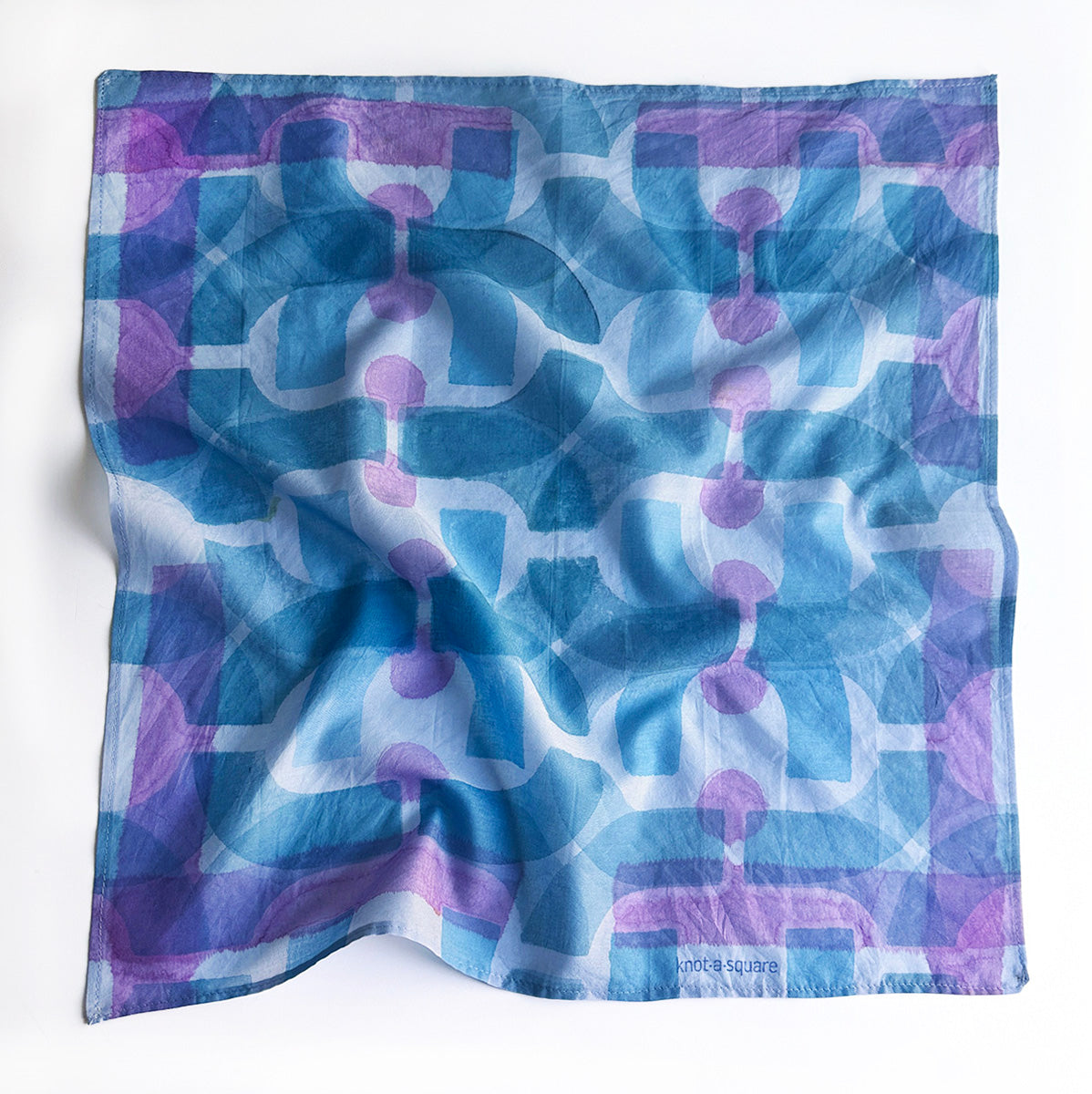 Cotton Bandana - Peri-Blue Beauty, hand-painted original