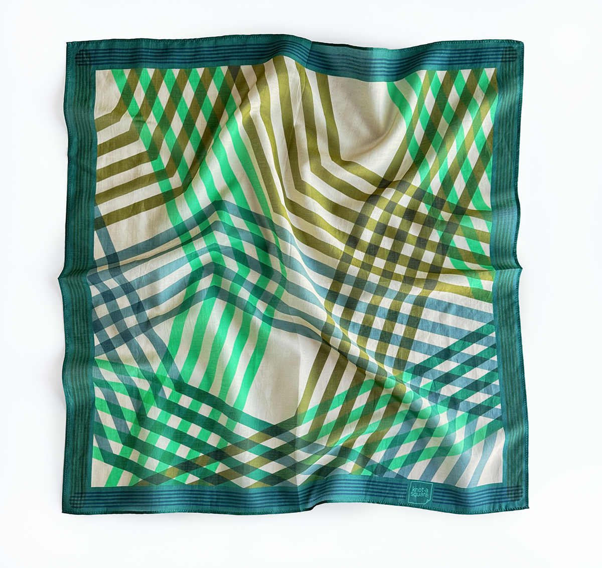 Cotton/Silk Scarf  - the 405 knot -green