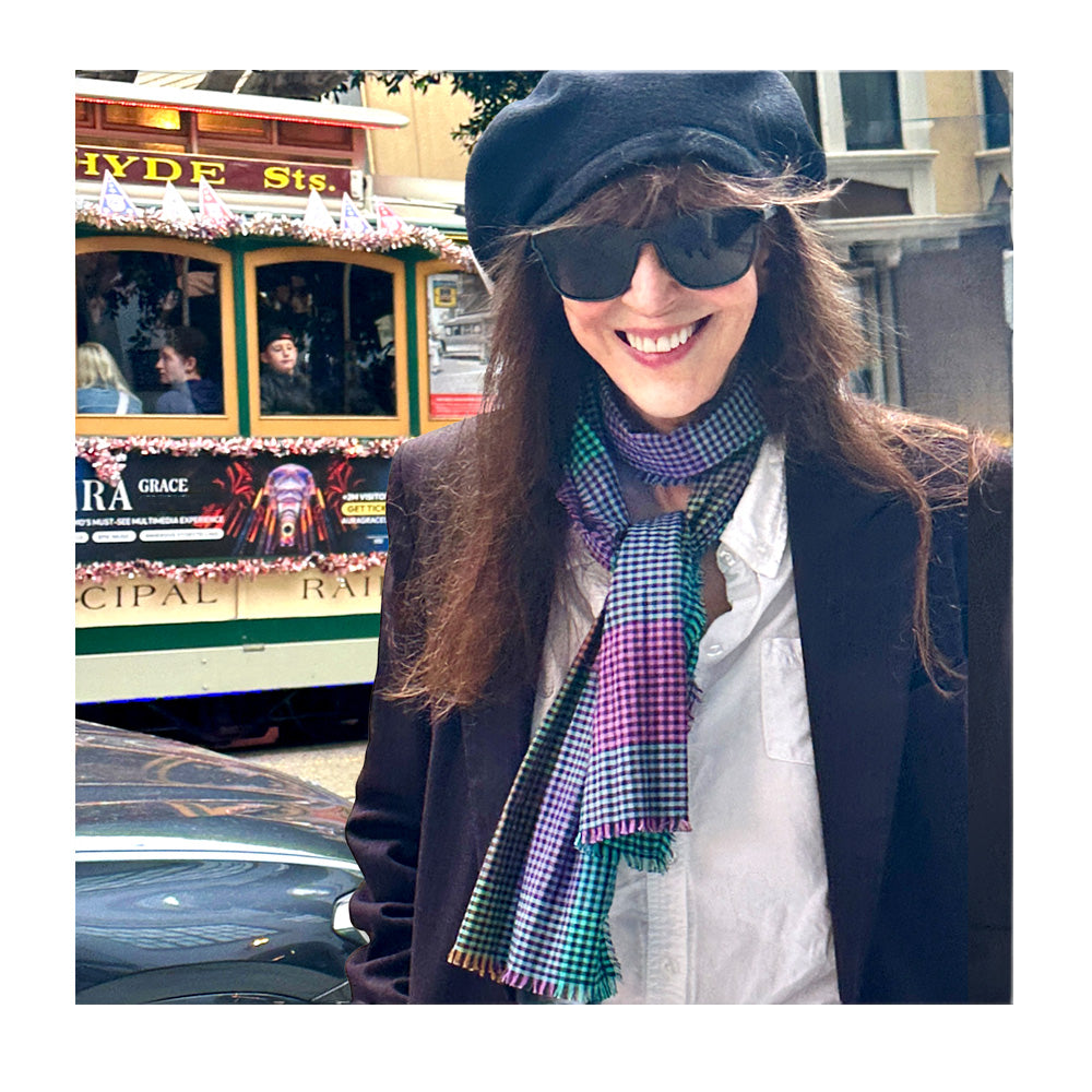 Multi-Color Rectangular Scarf, in Cotton