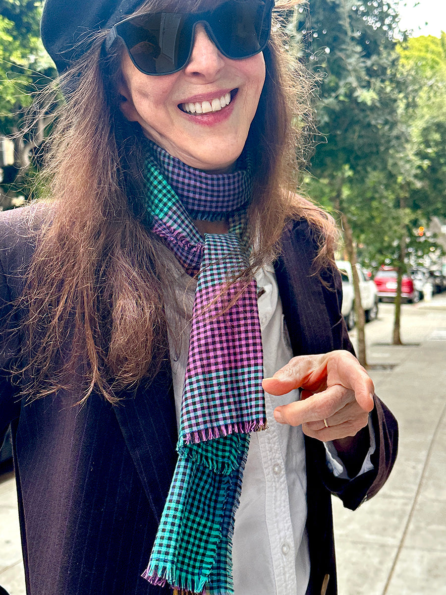 Multi-Color Rectangular Scarf, in Cotton