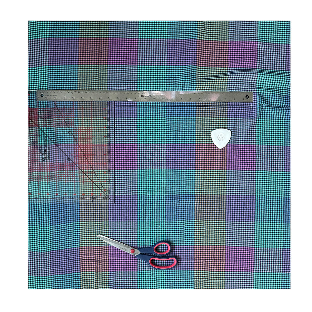 Muli-Color Gingham Square Scarf, 100% soft cotton