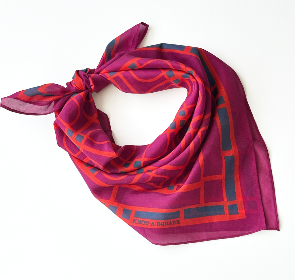 Cotton/Silk Scarf in Tangerine Wine