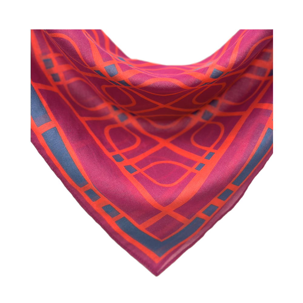 Cotton/Silk Scarf in Tangerine Wine