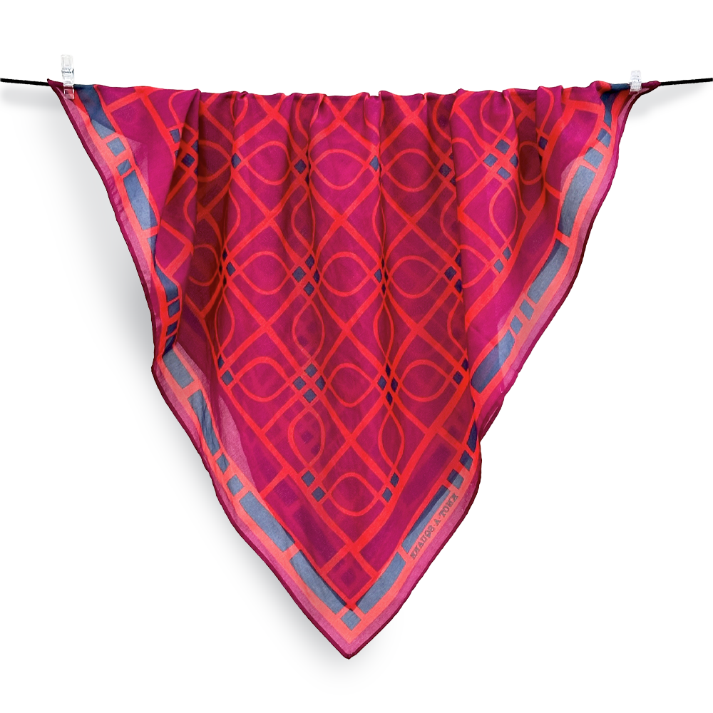 Cotton/Silk Scarf in Tangerine Wine