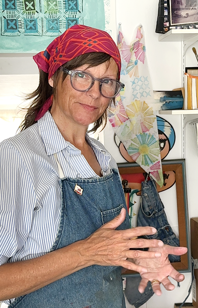 Cotton/Silk Scarf in Tangerine Wine