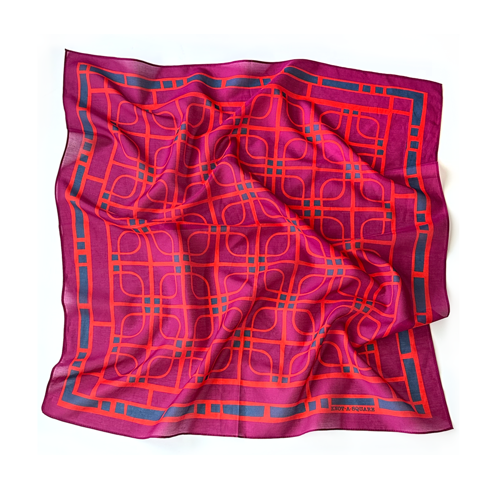 Cotton/Silk Scarf in Tangerine Wine