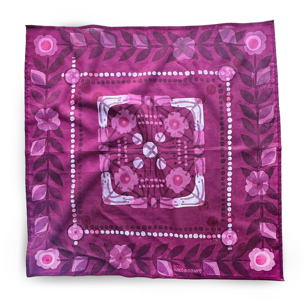 Cotton Bandana - Cherry Bomb, Hand-Printed original