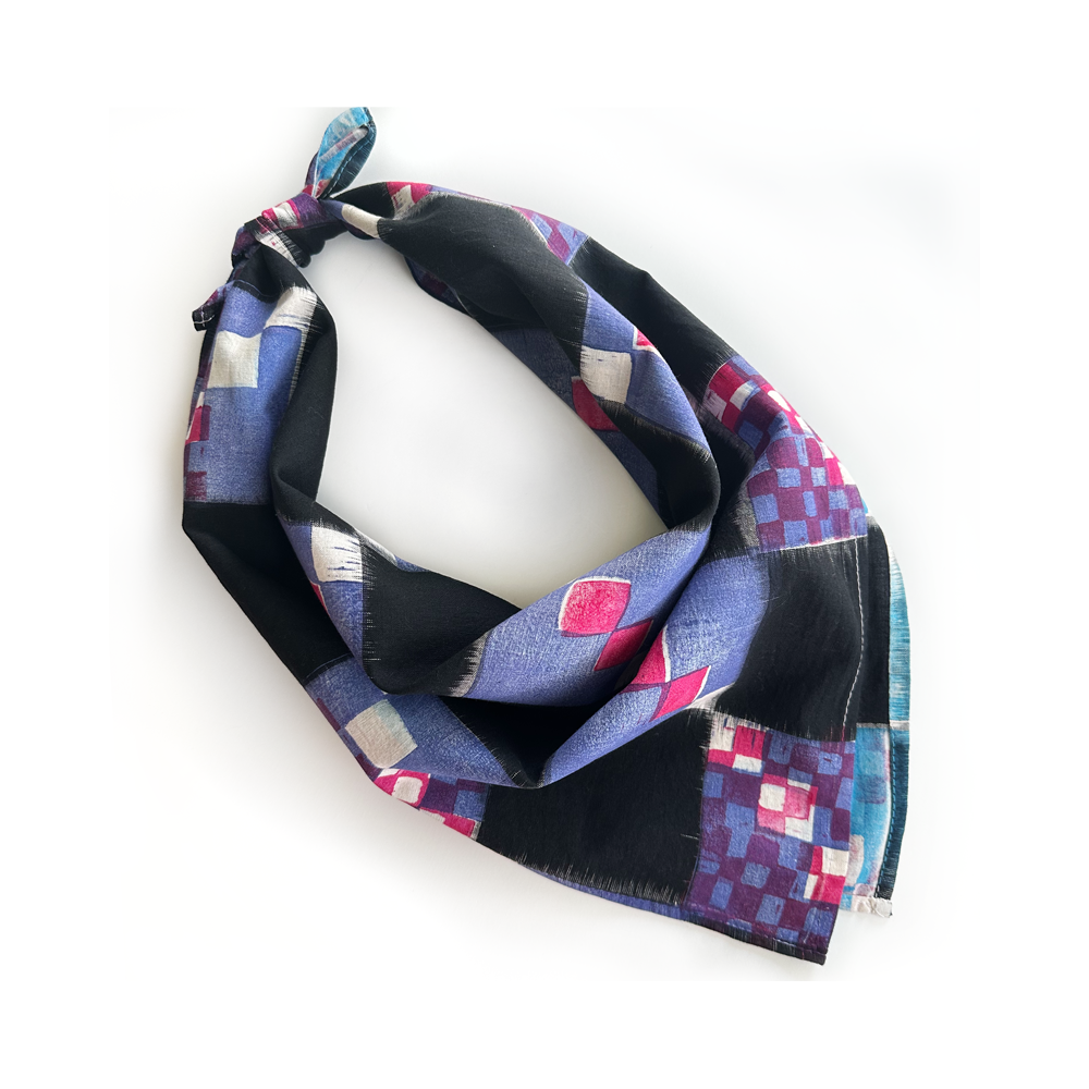 Cotton Bandana - Check Mate Blues