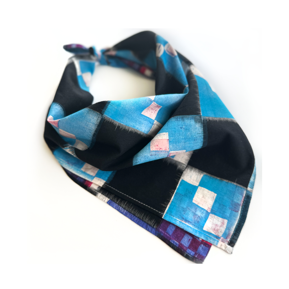 Cotton Bandana - Check Mate Blues