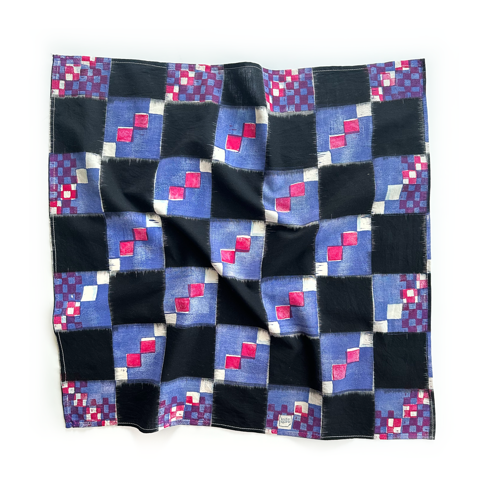 Cotton Bandana - Check Mate Blues