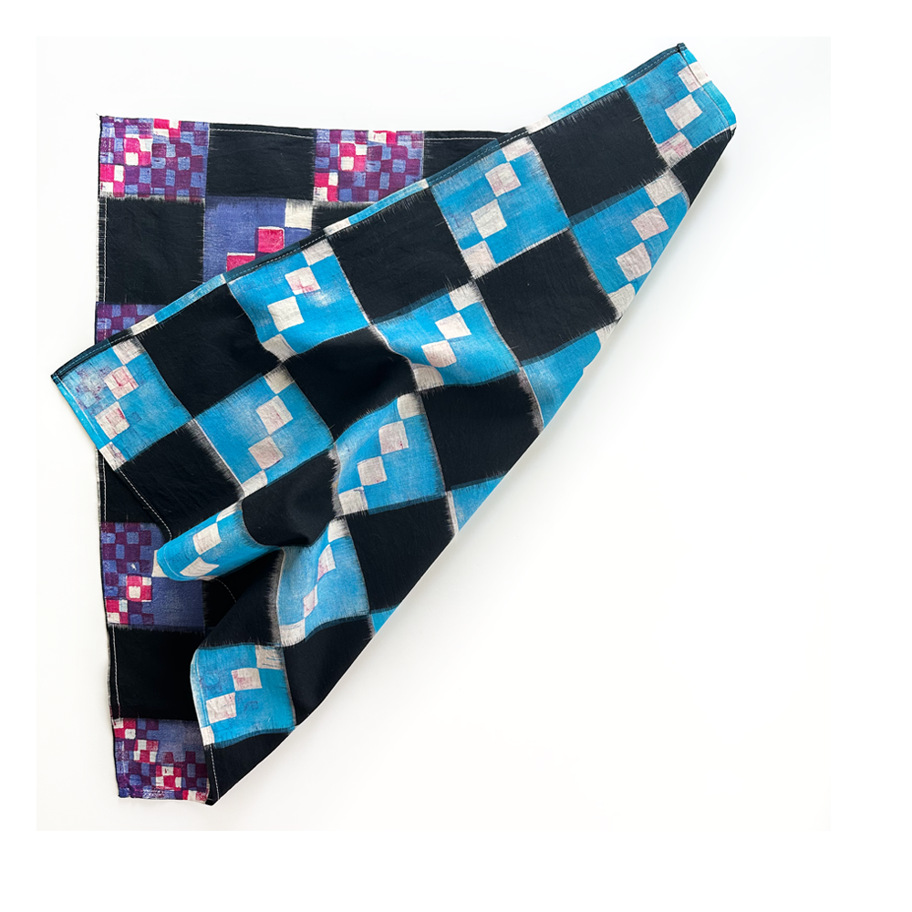 Cotton Bandana - Check Mate Blues