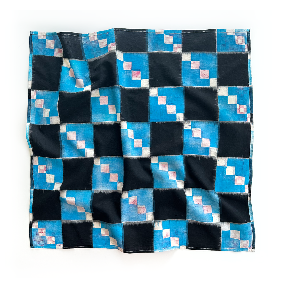 Cotton Bandana - Check Mate Blues