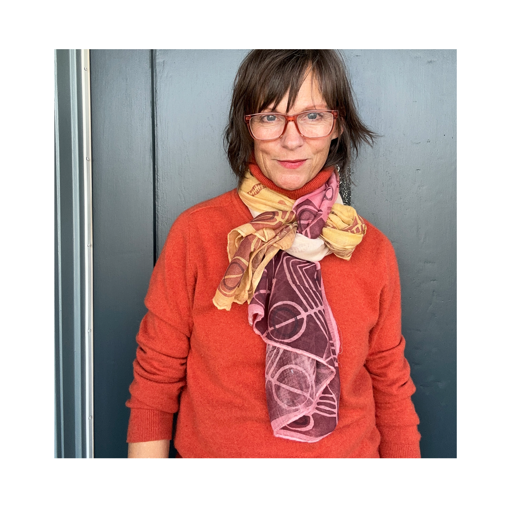 Crinkle Cotton Scarf - in Tan