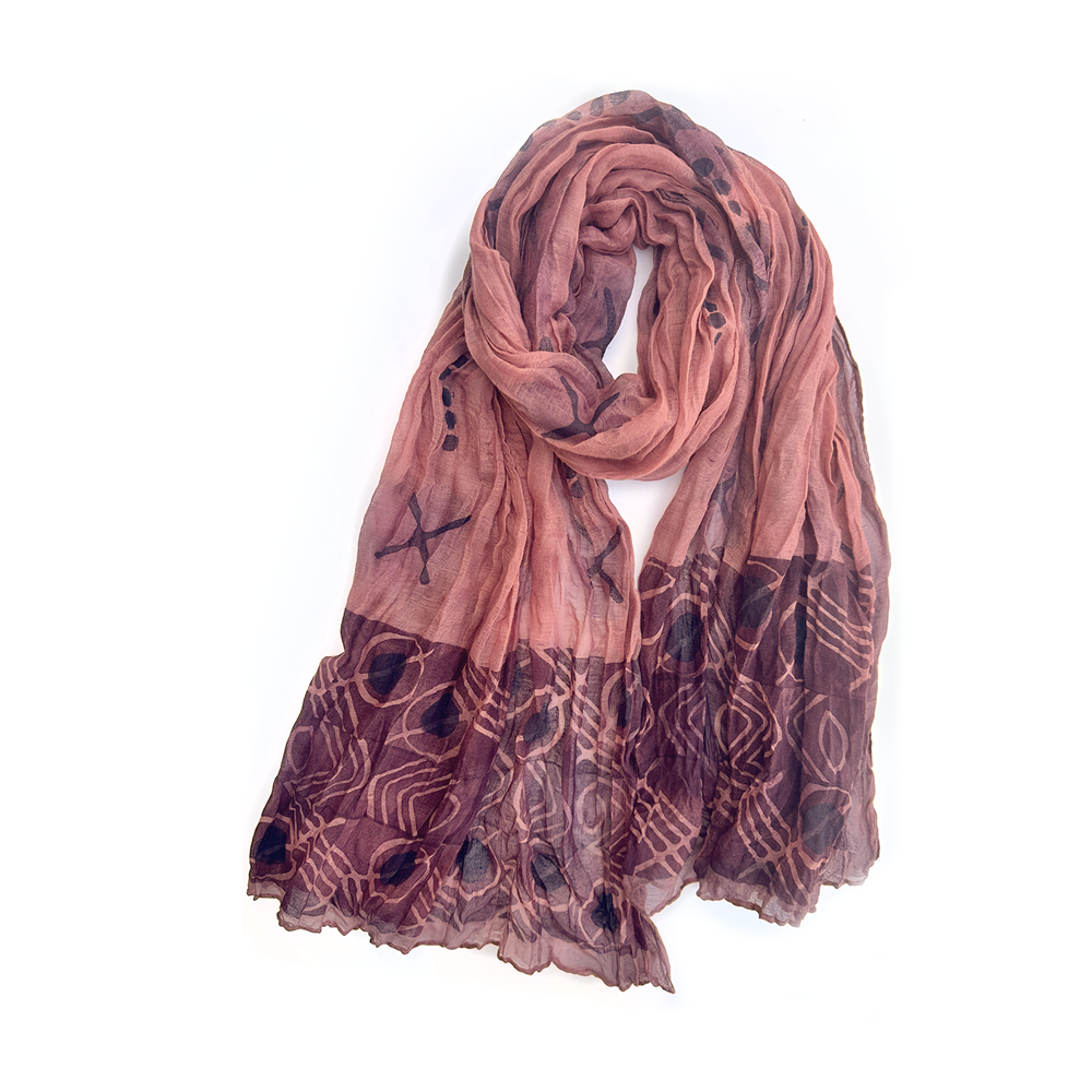 Crinkle Cotton scarf - Terra Cotta