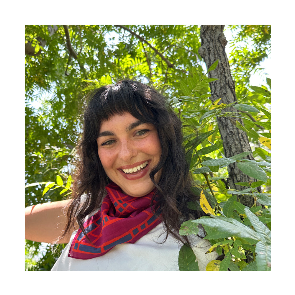 Cotton/Silk Scarf  Tangerine Wine