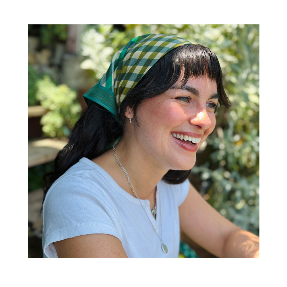 Cotton/Silk Scarf  - the 405 knot -green