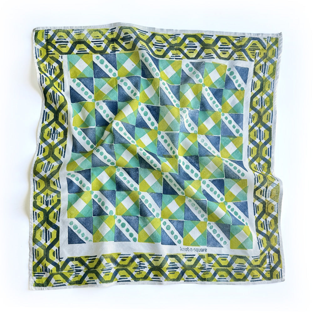 Cotton Silk Bandana - Hand-Printed Original Beauty