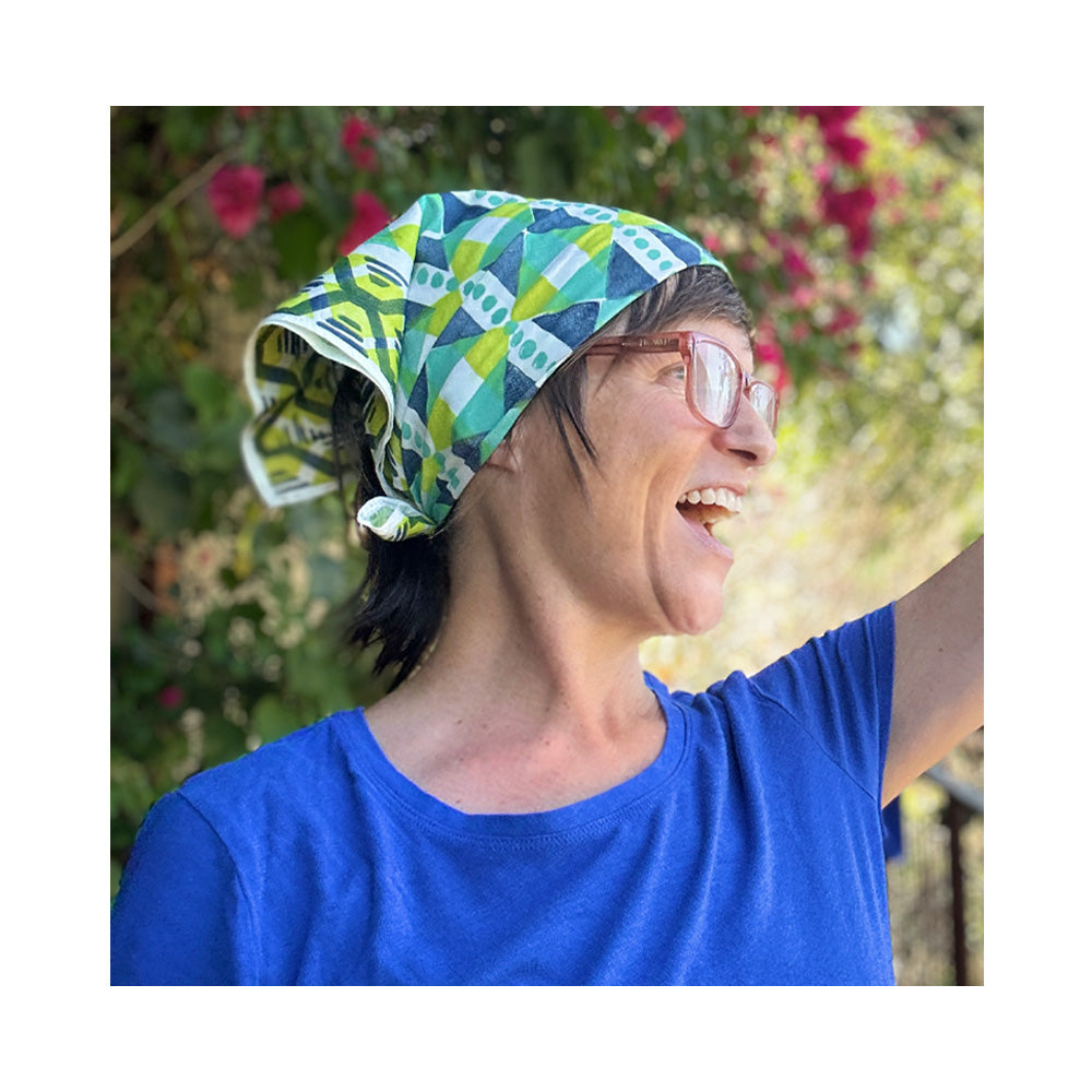 Cotton Silk Bandana - Hand-Printed Original Beauty