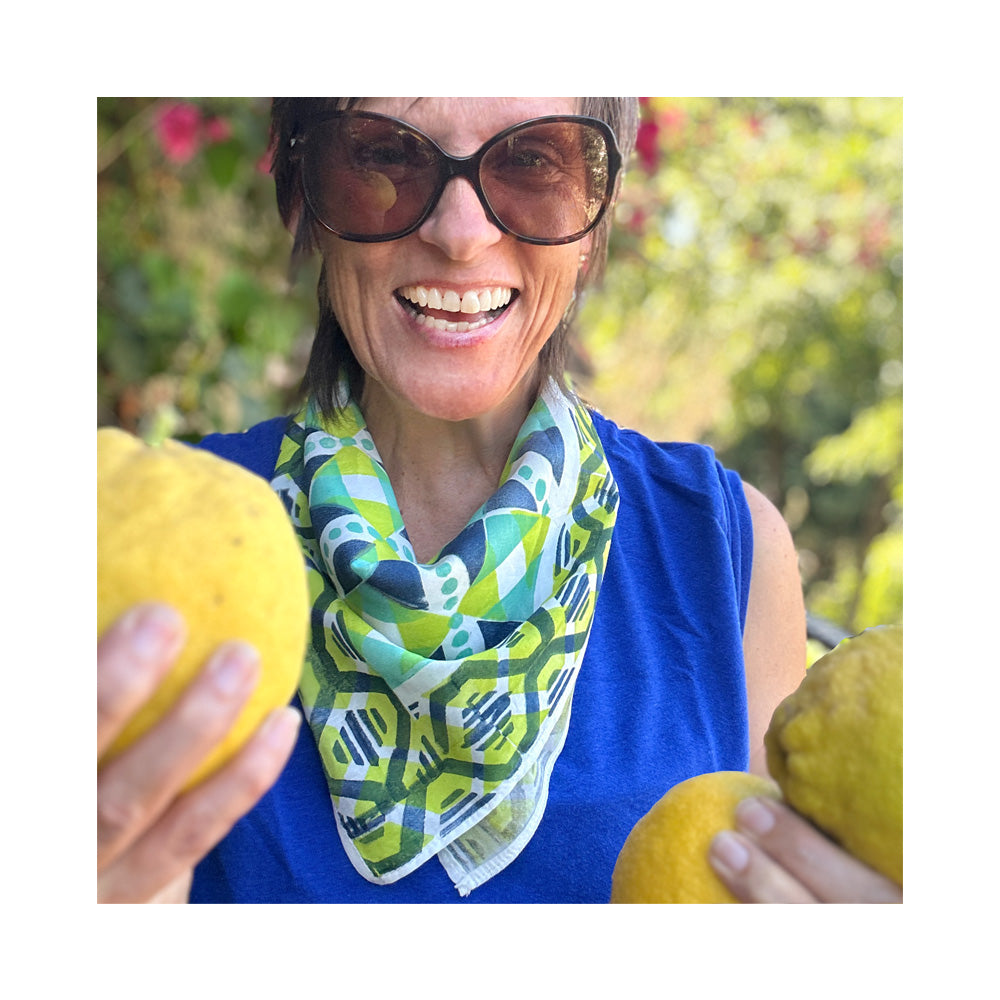 Cotton Silk Bandana - Hand-Printed Original Beauty