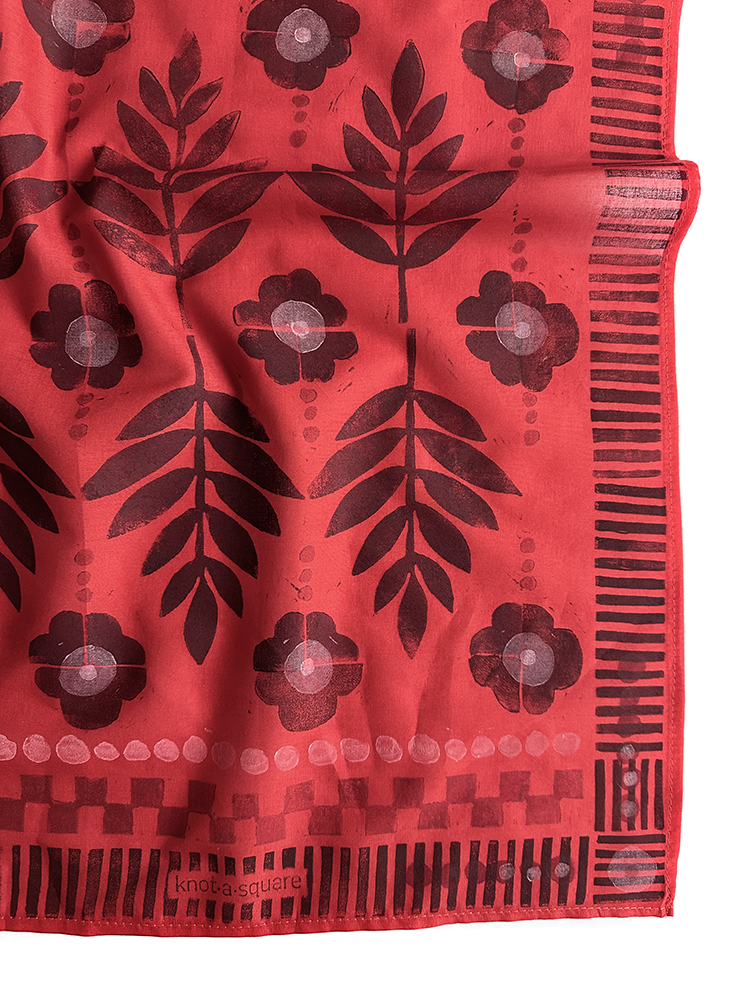 Cotton Bandana -Tutti Persimmon - Lino Block Printed