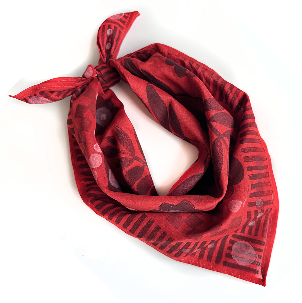 Cotton Bandana -Tutti Persimmon - Lino Block Printed