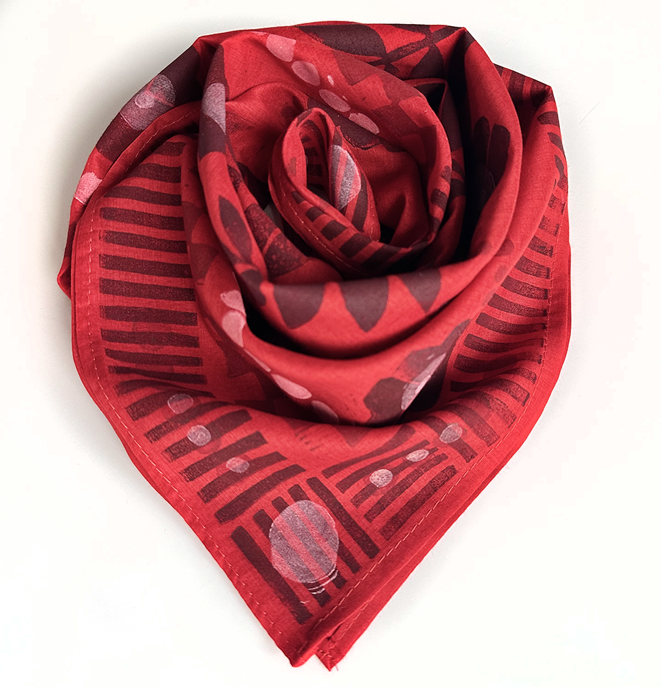 Cotton Bandana -Tutti Persimmon - Lino Block Printed