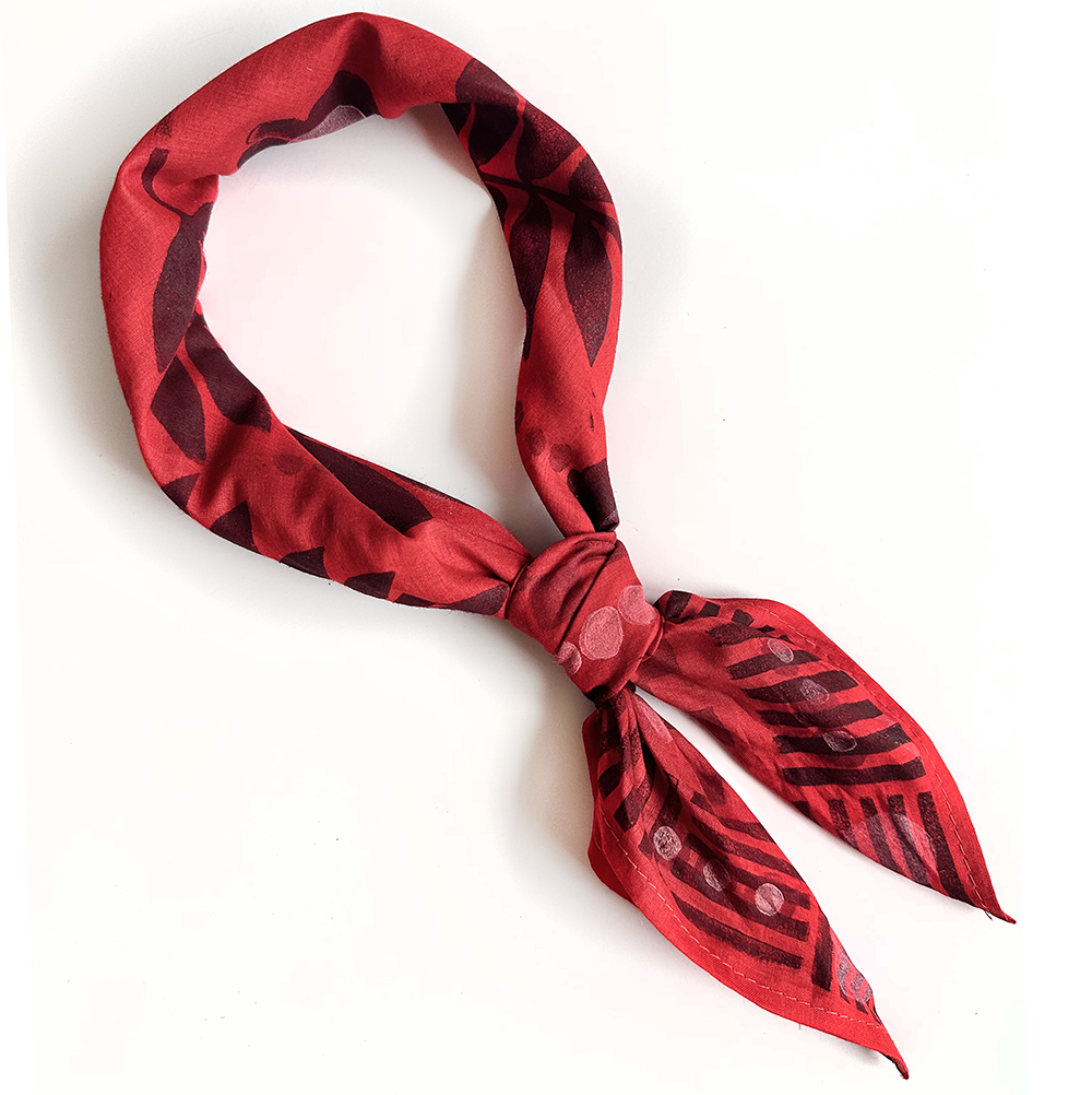 Cotton Bandana -Tutti Persimmon - Lino Block Printed