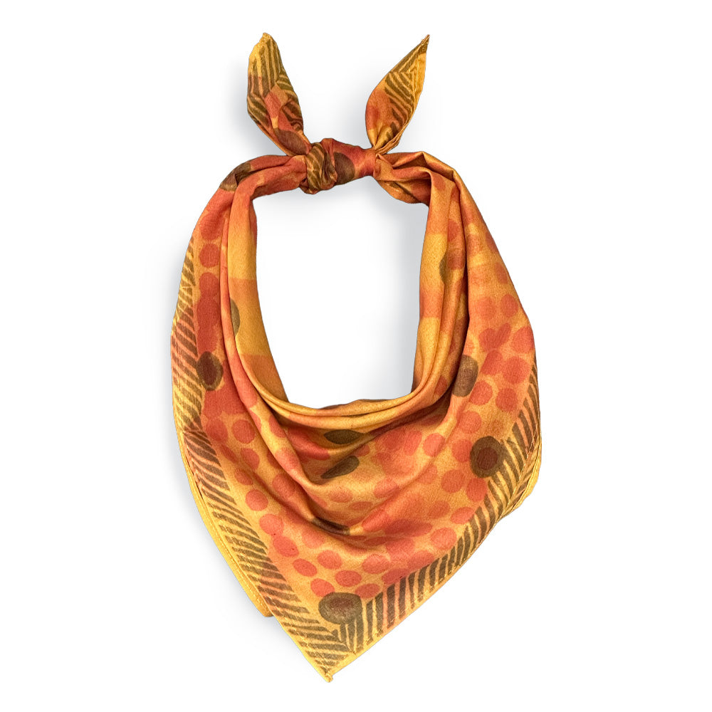 Cotton Bandana - Tutti Ochre, Hand-Printed Original