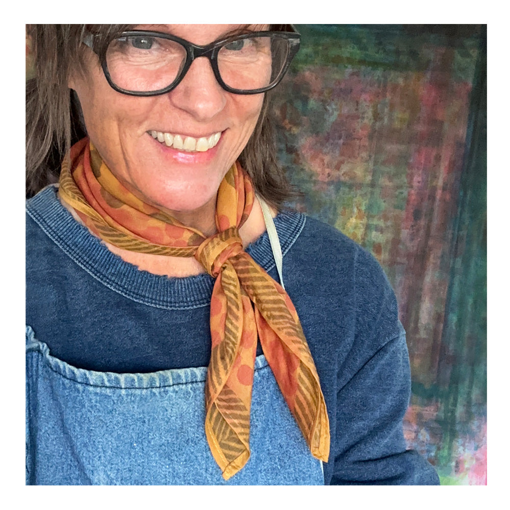Cotton Bandana - Tutti Ochre, Hand-Printed Original