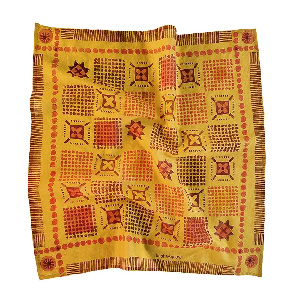 Cotton Bandana - Tutti Sunshine, Lino Block Printed