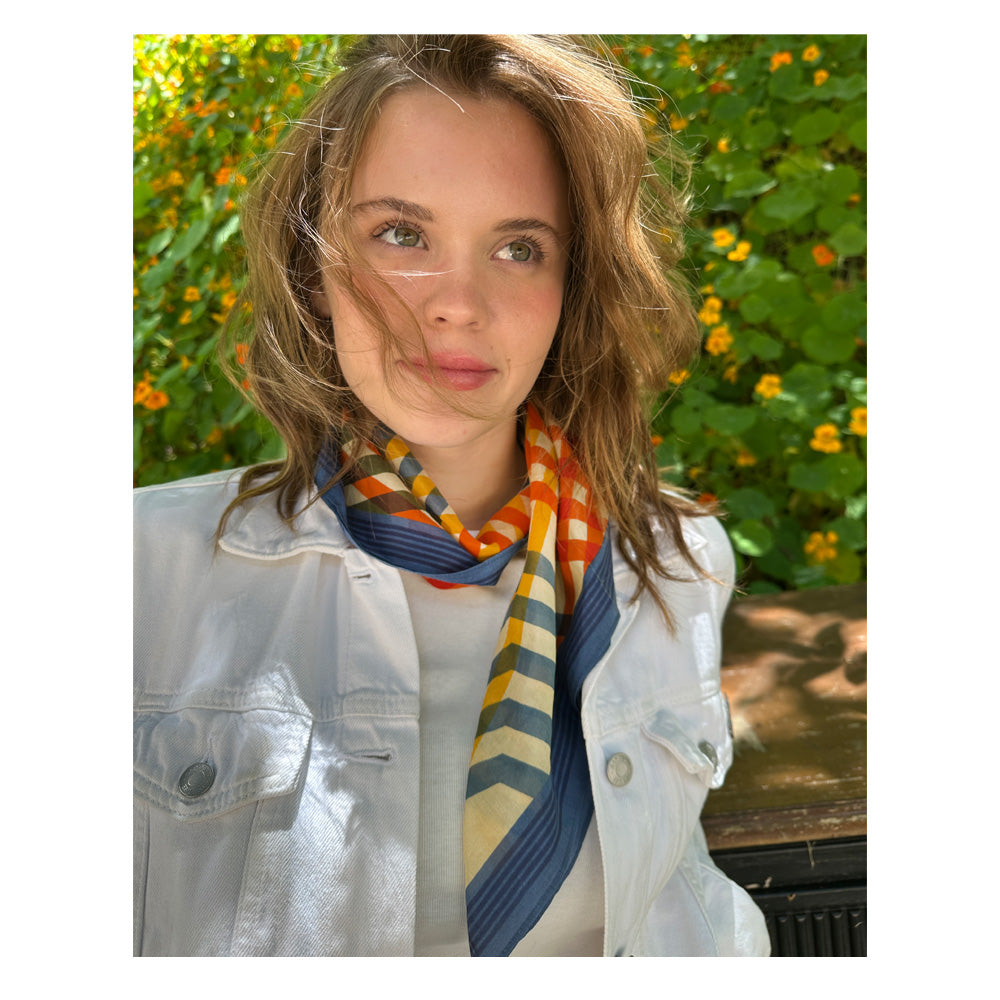 Cotton/Silk Scarf - the 405 knot - sunset